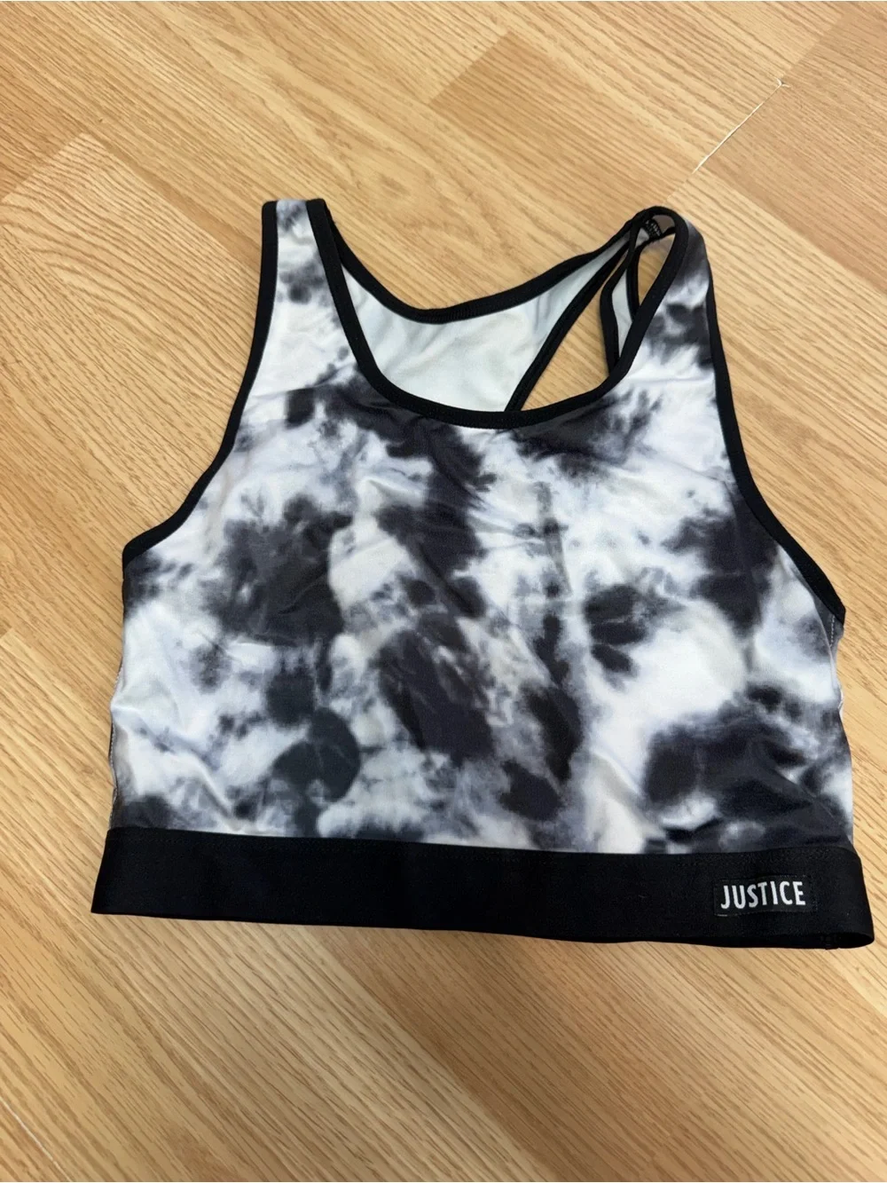Justice Sport Girls Black Sports Bra Bundle Tie Dye Athleisure 2 Piece